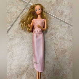 Mattel Barbie Vintage 1966 Blonde Hair Blue Eyes Pink Sequin Dress